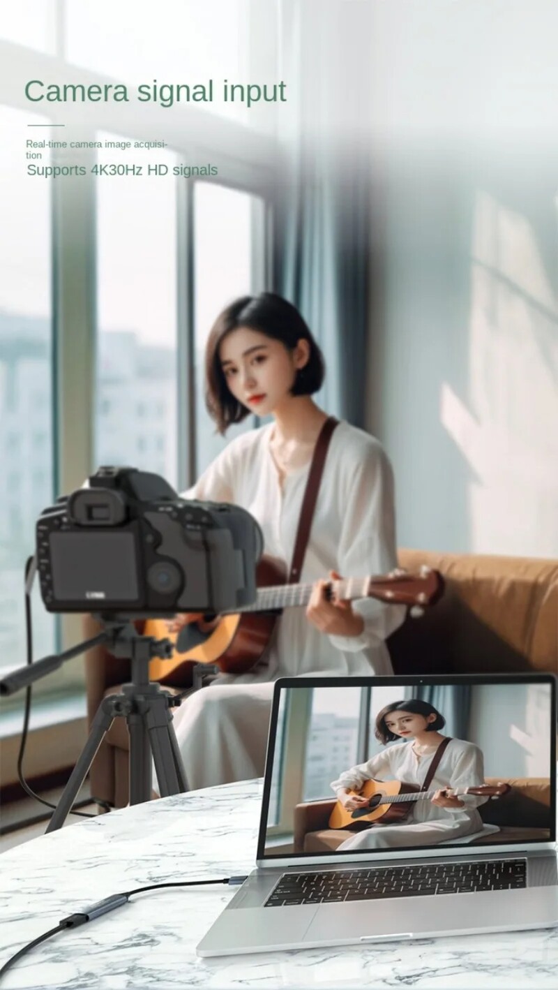 YIGETOHDE Type-C 2.0 video tveršanas karte ar HDMI saderīga 4K 30Hz Game Grabber Record Switch Xbox PS4/5 tiešraides spēlei