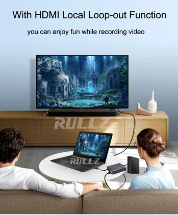 Rullz 4K 60Hz Κάρτα λήψης βίντεο HDMI TV Loop 1080P Πλαίσιο εγγραφής παιχνιδιού Live Streaming Box USB 2.0 video Grabber για κάμερα PS4