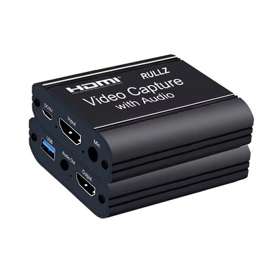 Rullz 4K 60Hz HDMI video tveršanas karte TV cilpa 1080P spēļu ierakstīšanas plate tiešraides straumēšanas kaste USB 2.0 video grabber PS4 kamerai