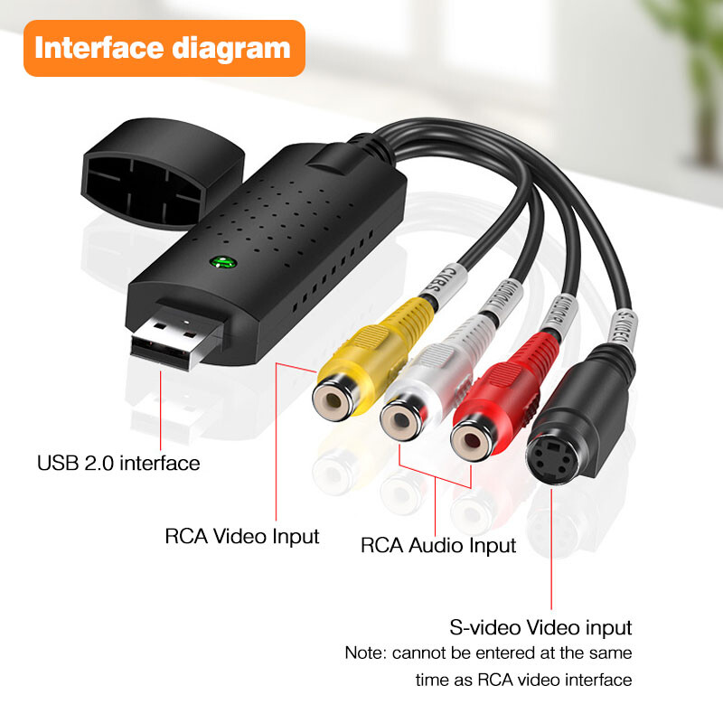 USB audio un video viena kanāla video uztveršanas karte AV signāla attēla video iegūšanas ierīce video audio pārveidotājs