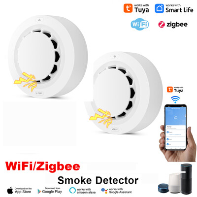 Tuya WiFi/Zigbee dūmu detektors fotoelektriskais sensors ugunsdrošības signalizācija Mājas virtuves drošības sistēma Darbs ar Smart Life APP