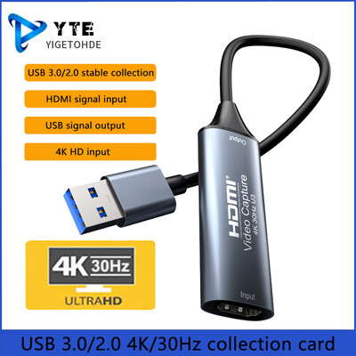 YIGETOHDE USB3.0/2.0 kartica za video snimanje 1080 HDMI-kompatibilna 4K@30Hz Game Grabber Record za Switch Xbox PS4/5 Live Broadcast