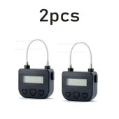 Laikmačio užraktas USB LCD ekranas Elektroninis įkraunamas laikmatis Daugiafunkcinė pakabinama spyna Balta