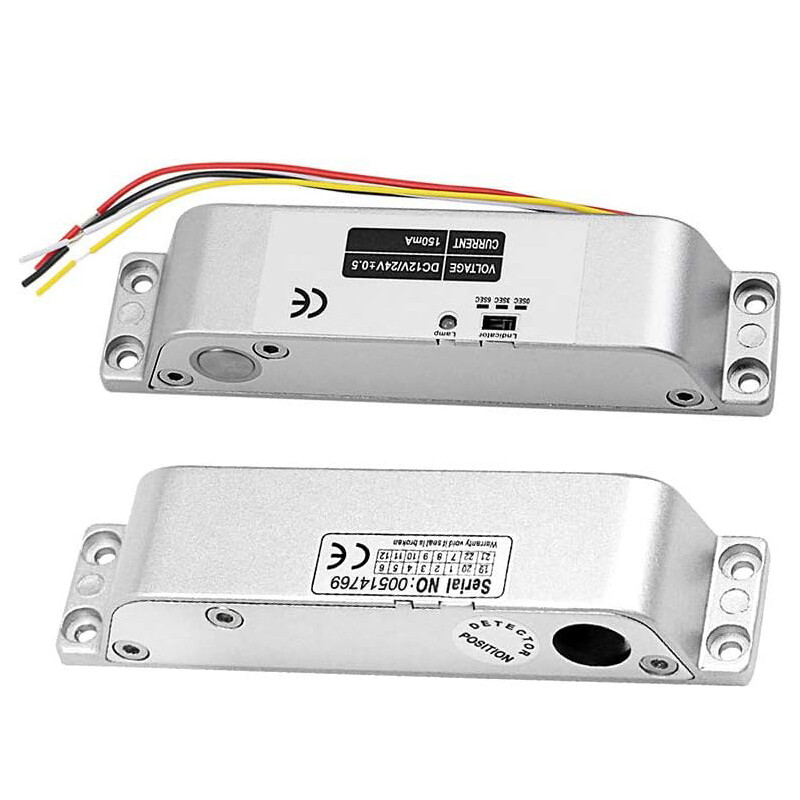 Elektrinis nuleidžiamas varžto užraktas DC 12V saugiojo NC režimo elektroninis durų užraktas, skirtas prieigos kontrolei Apsauginis užraktas Durų varžto užraktas su laiku