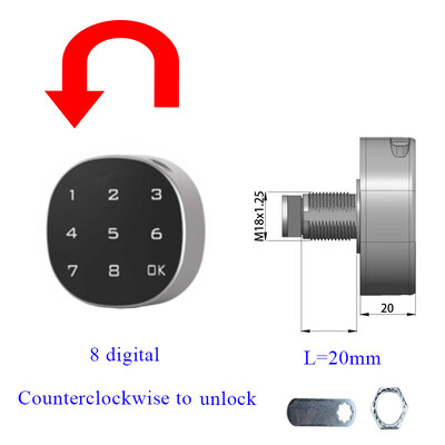 Έξυπνος έλεγχος πρόσβασης από κράμα ψευδαργύρου Πληκτρολόγιο αφής χωρίς κλειδί 6/8 Ψηφιακή ηλεκτρική κλειδαριά ντουλαπιού με κωδικό πρόσβασης για ντουλάπι συρταριού ντουλαπιού