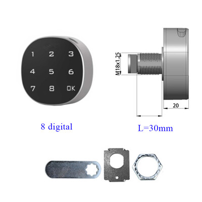 Έξυπνος έλεγχος πρόσβασης από κράμα ψευδαργύρου Πληκτρολόγιο αφής χωρίς κλειδί 6/8 Ψηφιακή ηλεκτρική κλειδαριά ντουλαπιού με κωδικό πρόσβασης για ντουλάπι συρταριού ντουλαπιού