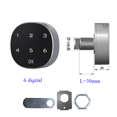 Έξυπνος έλεγχος πρόσβασης από κράμα ψευδαργύρου Πληκτρολόγιο αφής χωρίς κλειδί 6/8 Ψηφιακή ηλεκτρική κλειδαριά ντουλαπιού με κωδικό πρόσβασης για ντουλάπι συρταριού ντουλαπιού