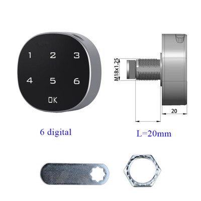 Έξυπνος έλεγχος πρόσβασης από κράμα ψευδαργύρου Πληκτρολόγιο αφής χωρίς κλειδί 6/8 Ψηφιακή ηλεκτρική κλειδαριά ντουλαπιού με κωδικό πρόσβασης για ντουλάπι συρταριού ντουλαπιού