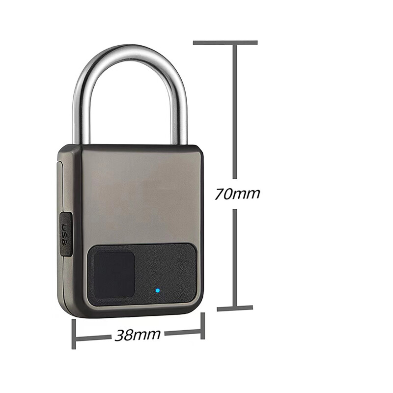 Încărcare USB fără cheie Blocare ușă Lacăt inteligent cu amprentă Deblocare rapidă Din aliaj de zinc Chip de auto-imaginare Blocare cu amprente