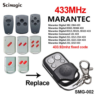 Klonēt garāžas durvju tālvadības pulti Marantec 868 MHz / 433 MHz digitālajam D302 D304 D313 433 D323 D382 D384 131 868 Command 211 212 214 221