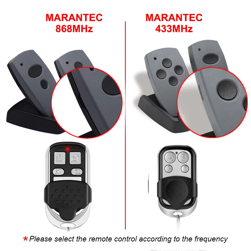 Klooni garaažiukse kaugjuhtimispult Marantec 868 MHz / 433 MHz digitaalsele D302 D304 D313 433 D323 D382 D384 131 868 käsule 211 212 214 221