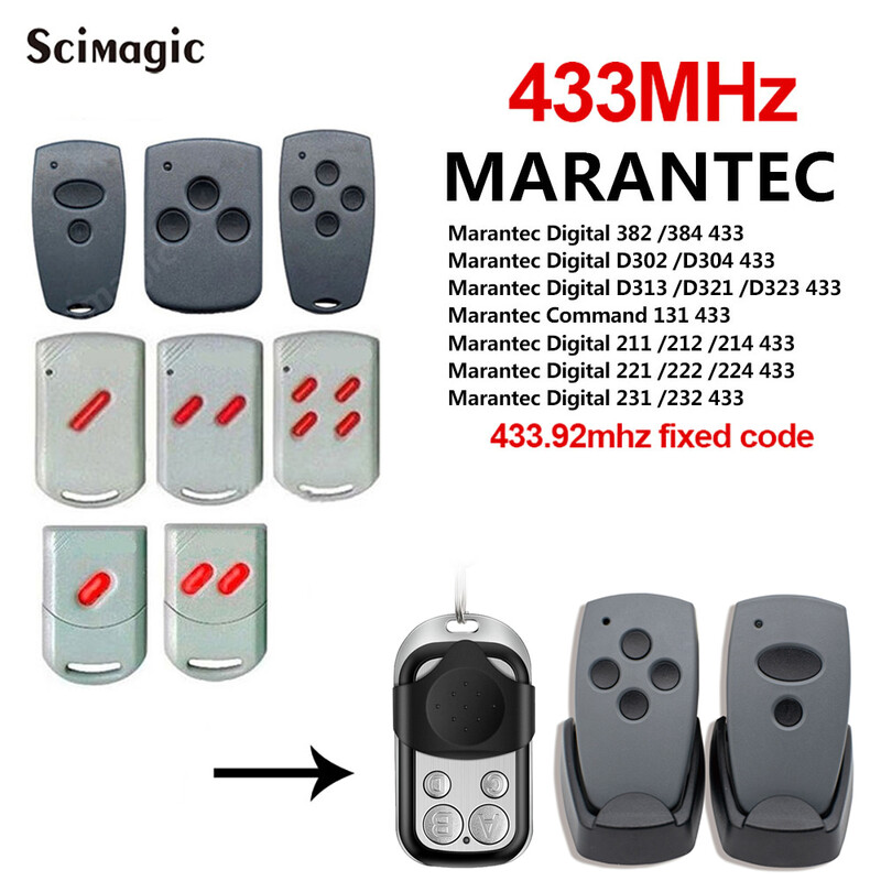 Klooni garaažiukse kaugjuhtimispult Marantec 868 MHz / 433 MHz digitaalsele D302 D304 D313 433 D323 D382 D384 131 868 käsule 211 212 214 221