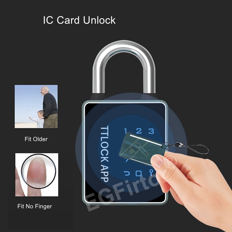 Parola TTTLock Lacăt Bluetooth Ecran tactil RFID IC Card Cheie Securitate Casă Dulap impermeabil Geanta electronică Lacăt pentru bagaje
