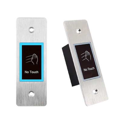 Integruotas foninis apšvietimas bekontakčio infraraudonųjų spindulių jungiklio išėjimo mygtukas Belaidžio laidinio išėjimo be prisilietimo jungiklis IP54 vandeniui atsparių durų prieigos valdymas