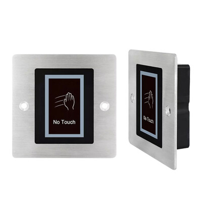 Integruotas foninis apšvietimas bekontakčio infraraudonųjų spindulių jungiklio išėjimo mygtukas Belaidžio laidinio išėjimo be prisilietimo jungiklis IP54 vandeniui atsparių durų prieigos valdymas