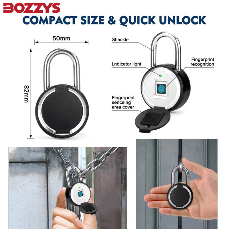 BOZZYS Tuya pirkstu nospiedumu slēdzene mājsaimniecības slēdzene mobilā tālvadības ierīce Bluetooth atbloķēšanas cinka sakausējuma elektroniskā slēdzene, ūdensizturīga