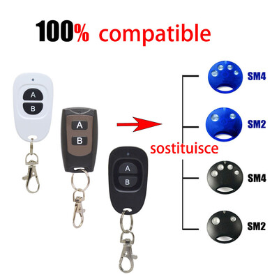 SMILO SM2 / SM4 100% saderīgs 433.92MHz kanāls Garāžas durvju tālvadības pults bezvadu raidītāja uztvērējs piemērots elektrībai