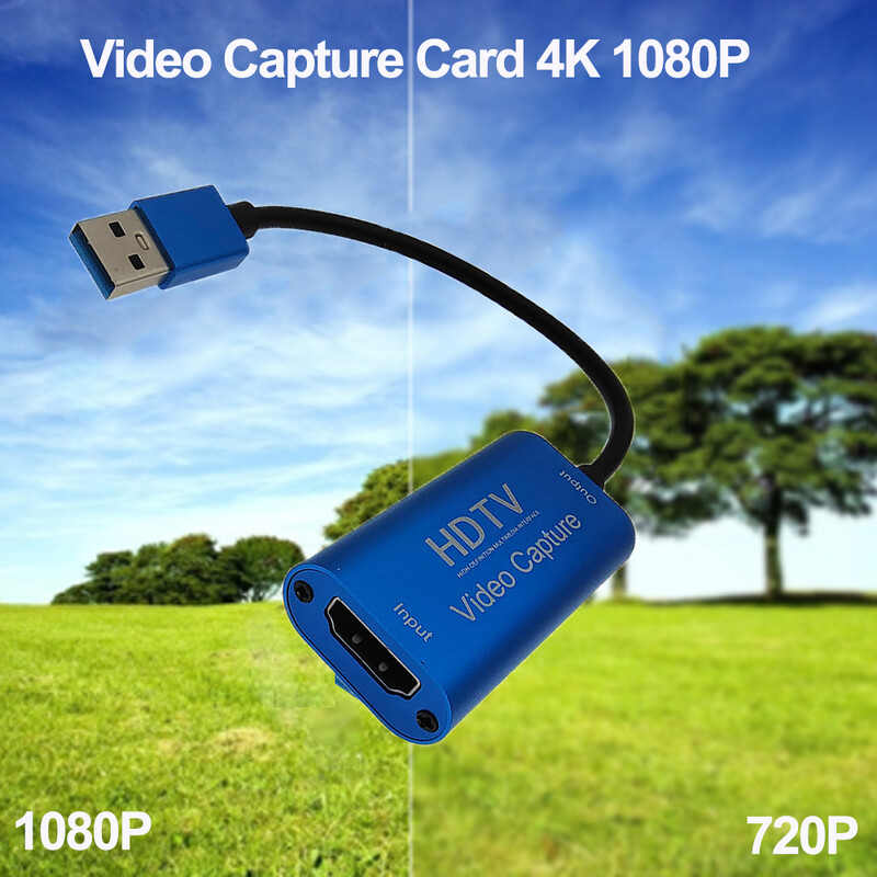 1080P HDMI saderīgs ar USB 3.0 pārveidotāju vairāku displeju grafiskais adapteris datora projektoram HDTV 4K ārējā video uzņemšanas karte
