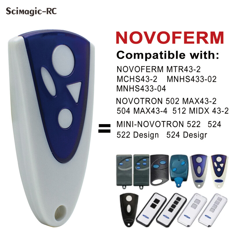 НОВО NOVOFERM NOVOTRON 502 512 522 524 Дистанционно управление HS43-2 302 304 MTR43-2 MCHS43-2 MNHS4 Гаражна врата 433.92MHz Rolling Code