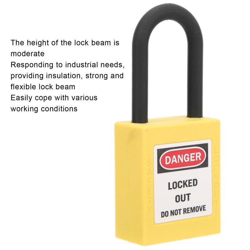 5 seturi de lacăt de blocare, 38 mm, din nailon, lacăt de securitate rezistent la praf pentru blocare de blocare a șantierului industrial Instrument de siguranță pentru lacăt