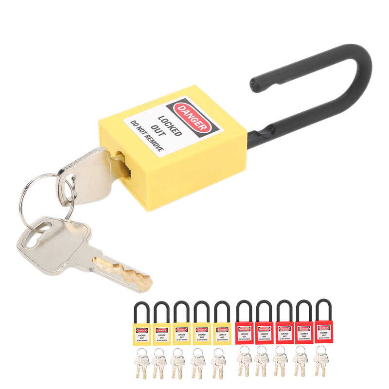 5 seturi de lacăt de blocare, 38 mm, din nailon, lacăt de securitate rezistent la praf pentru blocare de blocare a șantierului industrial Instrument de siguranță pentru lacăt