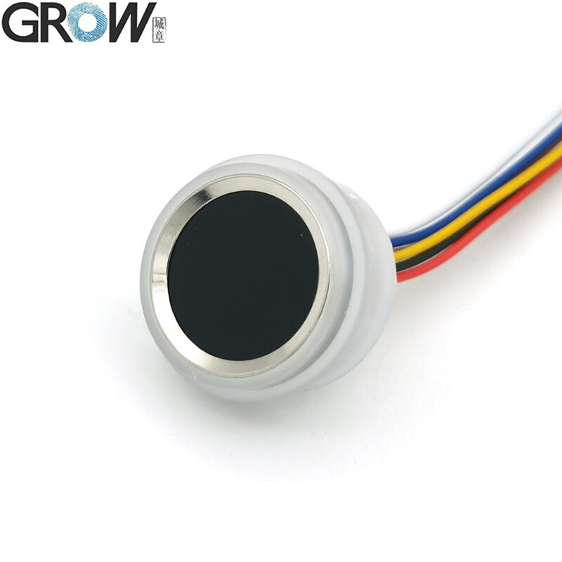 GROW R502-F RGB LED veekindel väike alalisvoolu 3,3 V läbimõõt 21,5 mm SH1,0-6 kontaktiga mahtuvuslik ümmargune LED-sõrmejäljemooduli anduri skanner