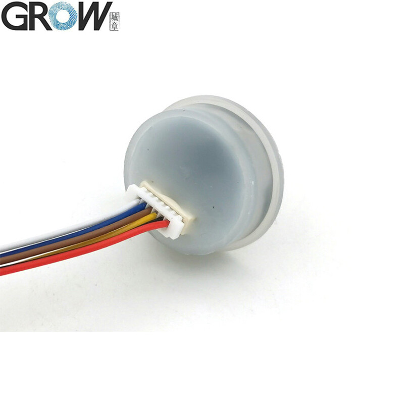 GROW R502-F RGB LED veekindel väike alalisvoolu 3,3 V läbimõõt 21,5 mm SH1,0-6 kontaktiga mahtuvuslik ümmargune LED-sõrmejäljemooduli anduri skanner