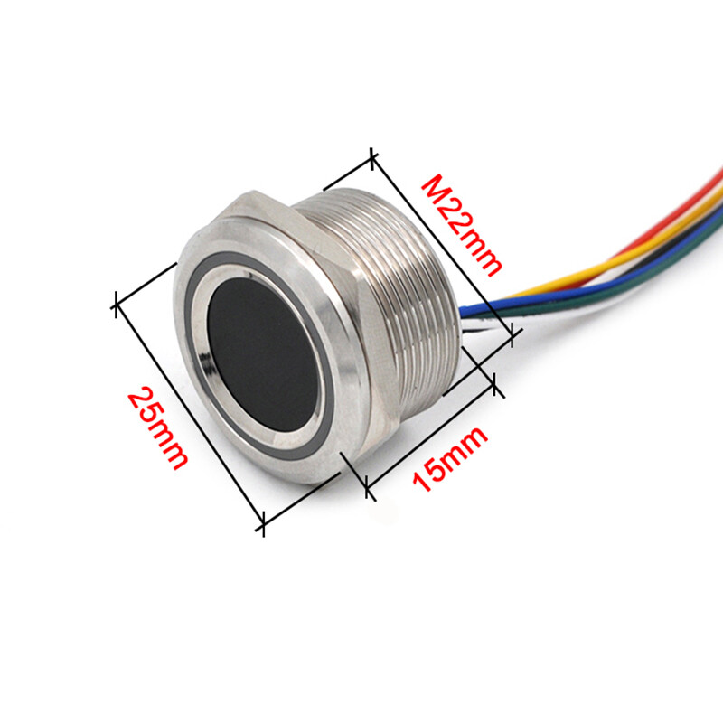 R503-M22 DC3.3V 200 ietilpības gredzena indikatora gaismas diodes vadības apaļais pirkstu nospiedumu moduļa skeneris Arduino piekļuves kontrolei