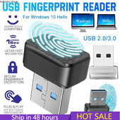Mini USB pirkstu nospiedumu lasītājs datora klēpjdatora pirkstu nospiedumu lasītāji operētājsistēmai Windows 10 Hello Pieteikšanās/pierakstīšanās moduļi Biometriskā skenera piekaramās slēdzenes