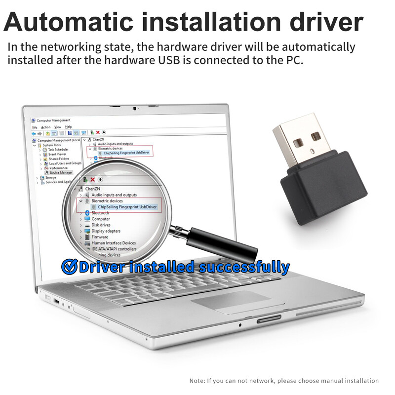 Mini pirštų atspaudų atpažinimo įrenginys „Windows 10 11 Hello“ biometrinis skaitytuvas USB / C tipo pirštų atspaudų skaitytuvo modulis, skirtas nešiojamam kompiuteriui