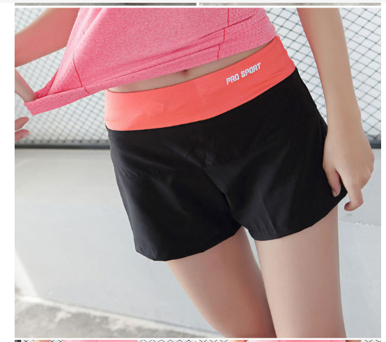 Sieviešu sporta šorti, vasaras skriešanas bikses, ātri izžūstošs virsdrēbes ar augstu vidukli, plats viduklis Joga Fitnesa pidžama ikdienas bikses