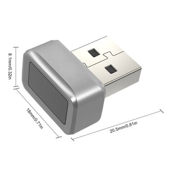 USB модул за четене на ключове за пръстови отпечатъци за Windows 7 8 10 11 Hello Биометричен скенер Катинар за лаптопи Модул за отключване на компютър с пръстови отпечатъци