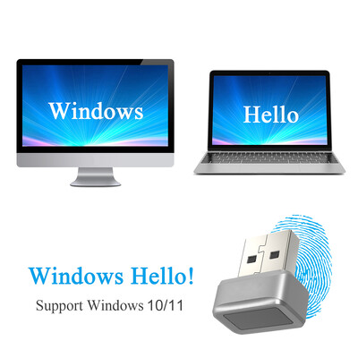 USB pirkstu nospiedumu atslēgu lasītāja modulis operētājsistēmai Windows 7 8 10 11 Hello biometriskā skenera piekaramā atslēga klēpjdatoriem PC pirkstu nospiedumu atbloķēšanas modulis