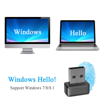 USB pirkstu nospiedumu atslēgu lasītāja modulis operētājsistēmai Windows 7 8 10 11 Hello biometriskā skenera piekaramā atslēga klēpjdatoriem PC pirkstu nospiedumu atbloķēšanas modulis