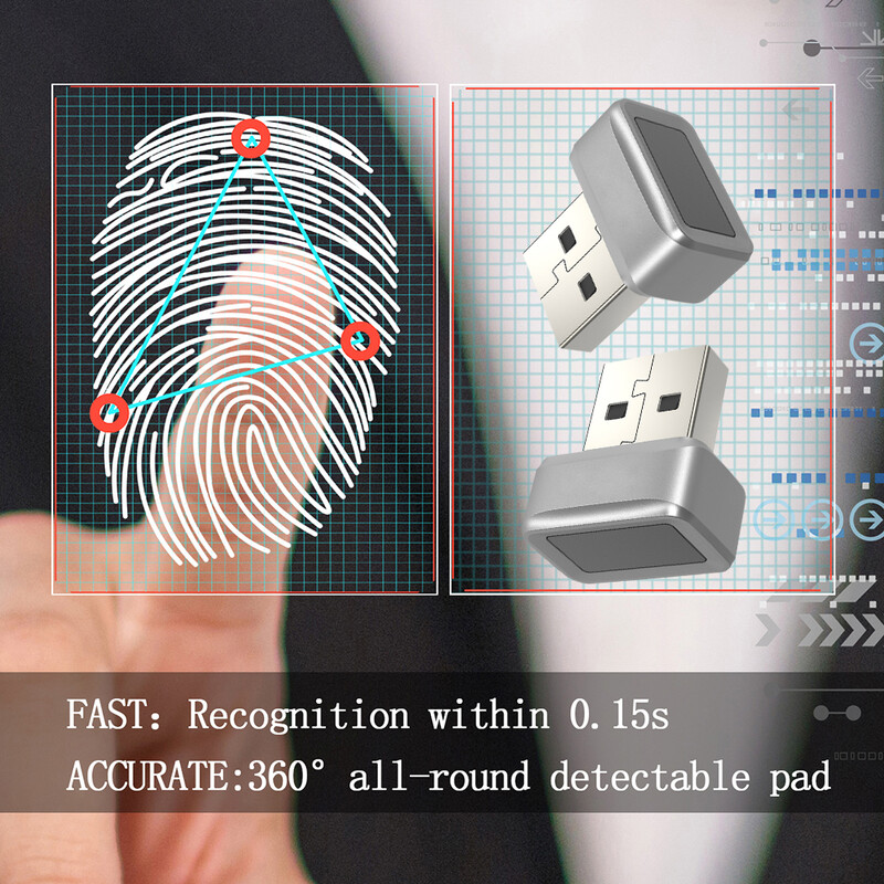 USB pirkstu nospiedumu atslēgu lasītāja modulis operētājsistēmai Windows 7 8 10 11 Hello biometriskā skenera piekaramā atslēga klēpjdatoriem PC pirkstu nospiedumu atbloķēšanas modulis