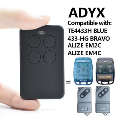 ADYX garažo durų nuotolinio valdymo pultas 433MHz ADYX TE4433H BLUE, 433-HG BRAVO,ALIZE EM2C Gate Key Fob Rolling Code