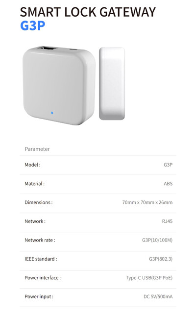 Gateway Wifi TTLOCK G2 / G3 / G4 pentru blocare inteligentă a ușii TTLOCK Telecomandă pentru telefon mobil BLOCARE Deblocare convertor Bluetooth în Wifi