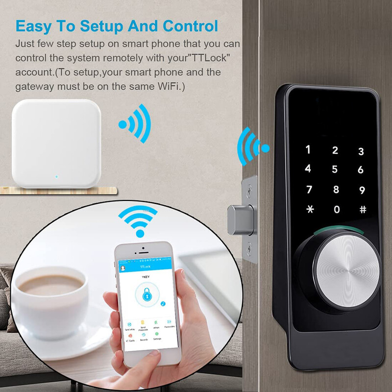 TTLOCK G2 / G3 / G4 Wifi vārteja viedajai durvju slēdzenei TTLlock mobilā tālruņa tālvadības pults LOCK Atbloķēt Bluetooth uz Wifi pārveidotāju