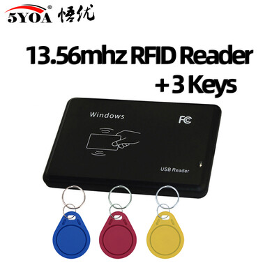 RFID lasītājs USB ports EM4100 TK4100 125khz ID IC 13.56mhz S50 S70 bezkontakta karšu atbalsta logs Linux