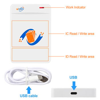 RFID Copier Duplicator Reader Writer 125KHz 13,56MHz USB Προγραμματιστής Μπρελόκ UID T5577 Επανεγγράψιμο Υποστήριξη NFC Τηλέφωνο / Βραχιόλι