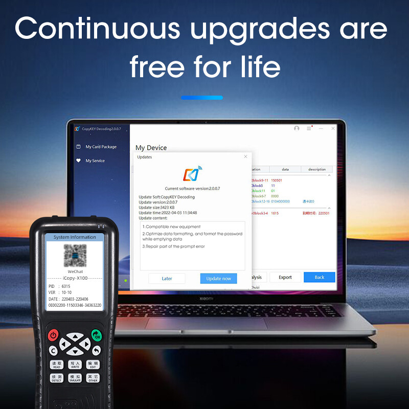 NFC viedkaršu lasītājs rakstītājs RFID kopētājs 125KHz 13,56MHz USB Fob programmētājs Kopēt šifrētu atslēgu ar balss apraidi X100