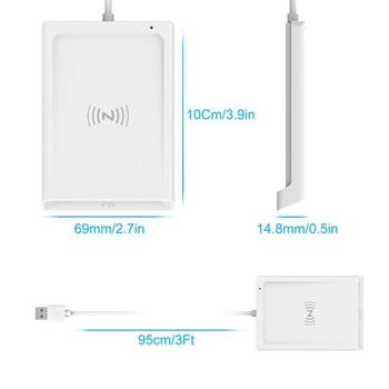 Επικοινωνία + Αναγνώστης έξυπνης κάρτας NFC 2-σε-1 με υπολογιστή διπλής διεπαφής Αναγνώστης/εγγραφής έξυπνης κάρτας Επικοινωνία PCSC Smart Card Reader