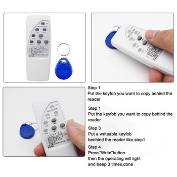 4 Συχνότητα Rfid Card Reader Writer 125KHz Copier Duplicator ID Ετικέτες Προγραμματιστής Light Indicator T5577 Keyfing Card