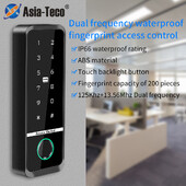 Pirkstu nospiedumu piekļuves kontroles sistēma IP66 ūdensizturīga biometrija āra RFID tastatūras lasītājs skārienpanelis Wiegand 26 34 mājas durvīm