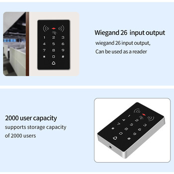 12V 24V RFID клавиатура за контрол на достъпа 2000 потребители Самостоятелен контролер за достъп K8 цифров панел WG26 Четец на карти за система за домашно заключване