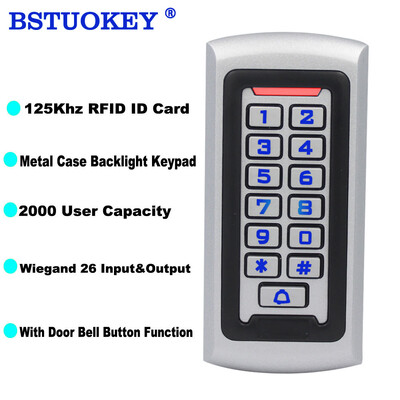 Fém tok 125Khz RFID Jelszó Kezelő Beléptető Rendszer Önálló Proximity Card Reader 2000 Felhasználói ajtó beléptető rendszer