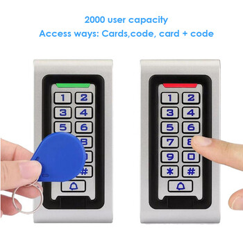 Μεταλλικό πληκτρολόγιο RFID System Control Access Support Wiegand 26 Output Proximity Card Standalone Door Access Controller 2000 Users