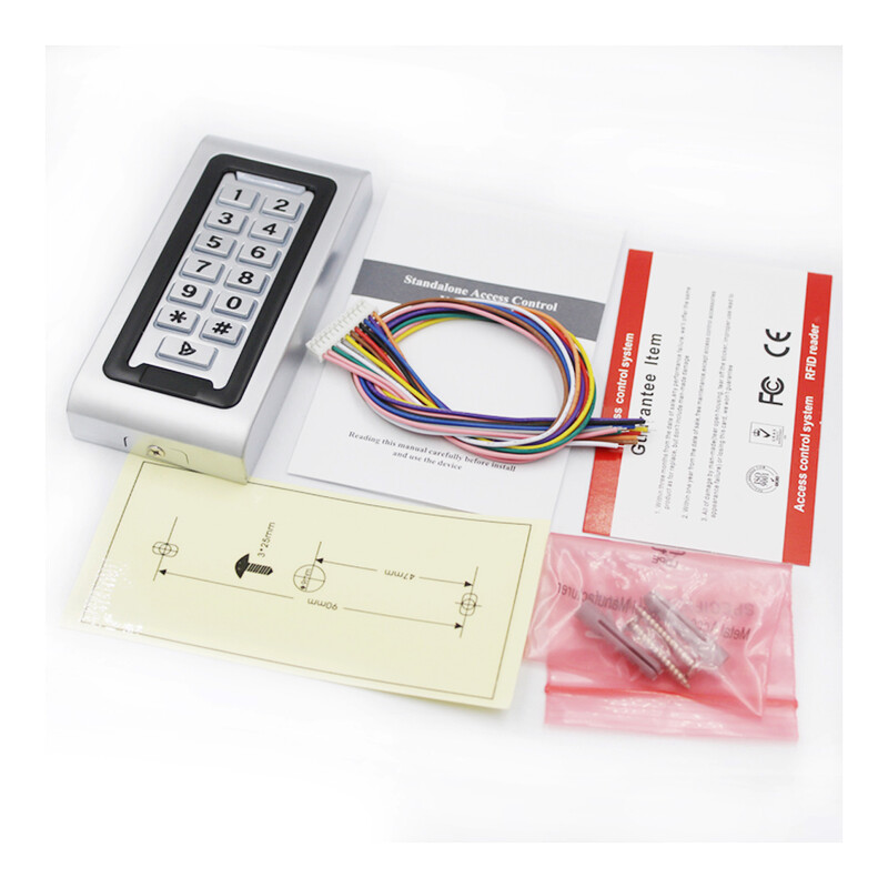 Metallist klaviatuur RFID-pääsukontrollisüsteemi tugi Wiegand 26 väljundi läheduskaardi iseseisev uksekontroller 2000 kasutajat