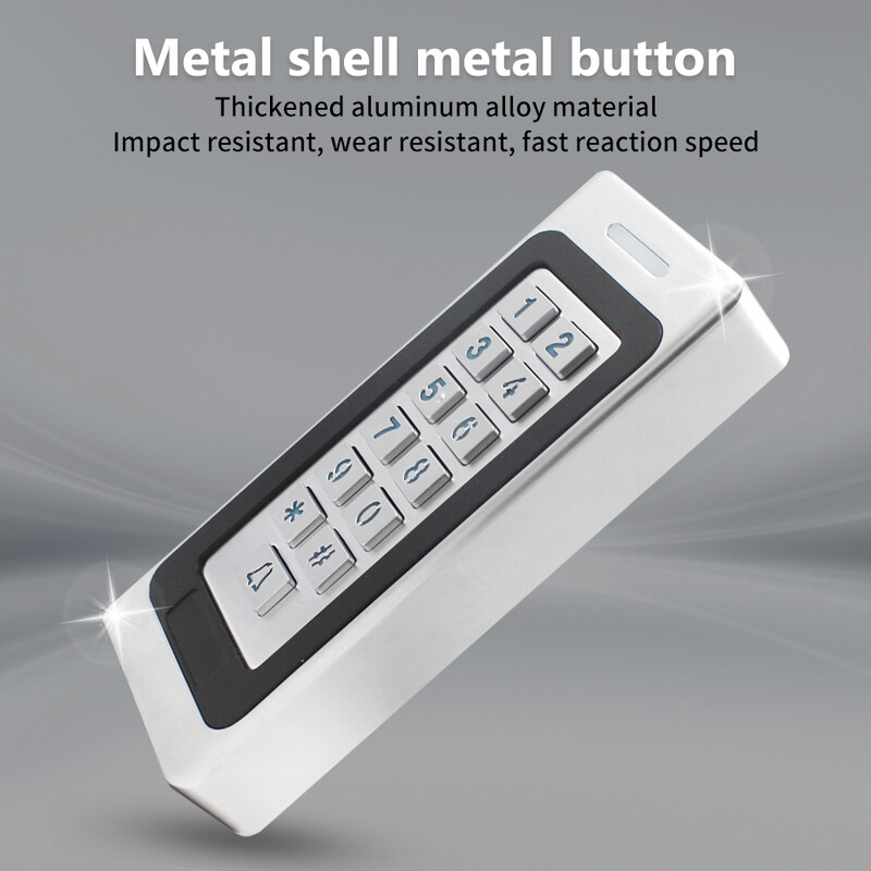 RFID metalinė prieigos valdymo klaviatūra vandeniui atspari IP67 lietaus lauko 3000 naudotojų durų atidarytuvas elektrinei užrakto sistemai su 10 vnt raktu