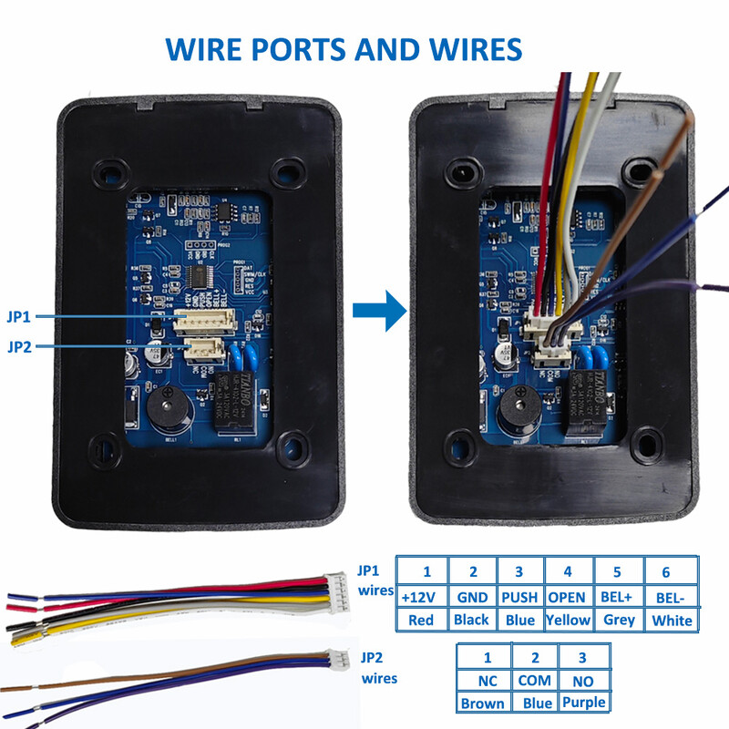 125KHz RFID prieigos valdymo klaviatūra EM kortelių skaitytuvas 1000 vartotojų Durų prieigos valdiklio sistema Durų užrakto atidarytuvo klaviatūros sistema